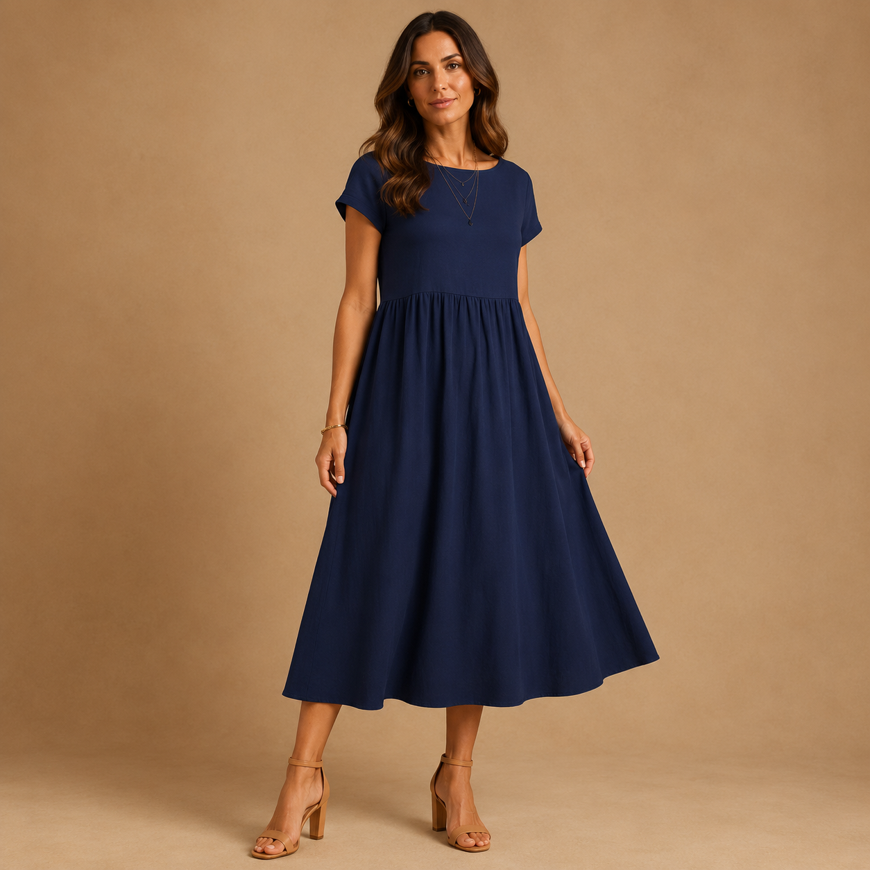 GABRIELLE  | Timeless Elegance Fluid Midi Dress