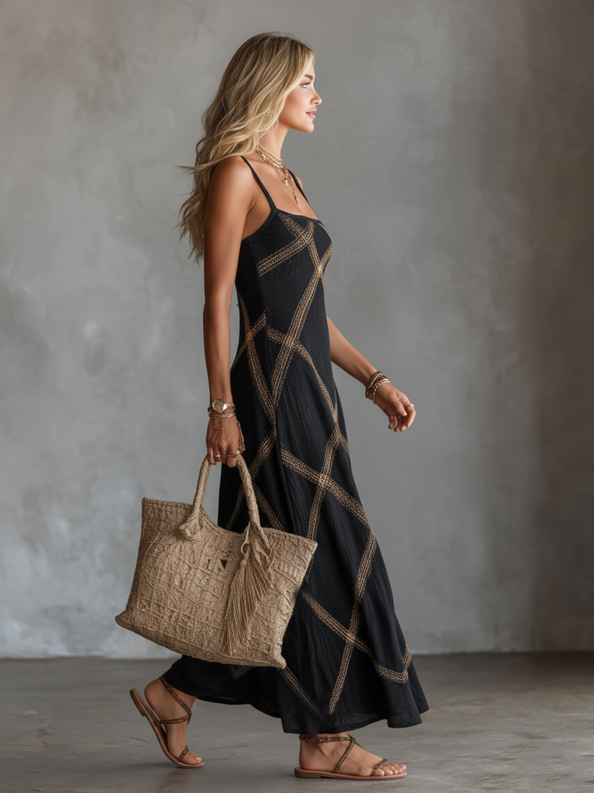 Paulia | Geometric Maxi Dress