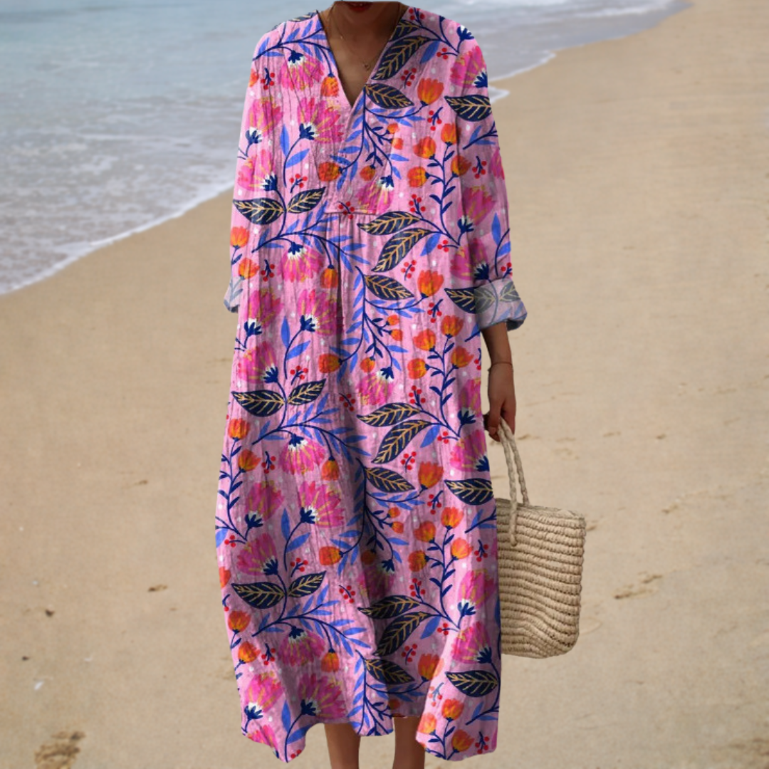 Isabelle | Bohemian Floral Maxi Dress - women's dress