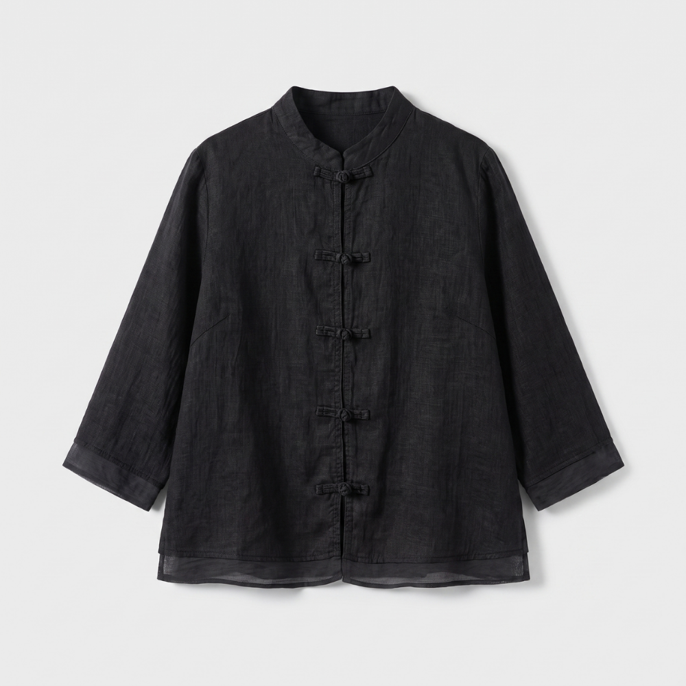 Gerda | Frog Button Casual Blouse