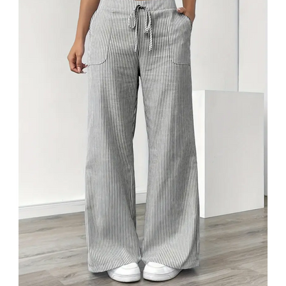 Amber | Striped Pants with Pockets