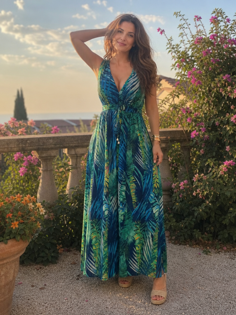 Zake | Sleeveless Empire Waist Midi Dress