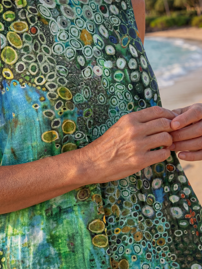 Luciana | Ocean Mosaic Midi Dress