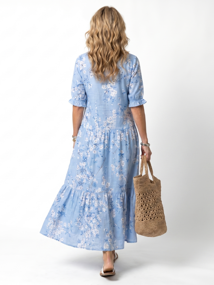 Alora | Robe Midi à Nouer Imprimé Floral