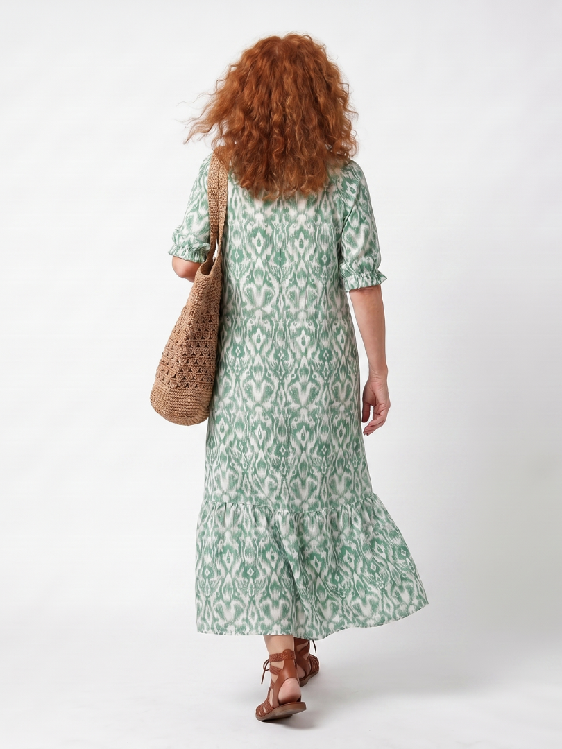 Ilara | Robe Midi à Nouer Col V Imprimée
