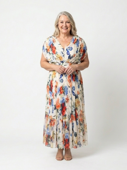 Savannah | Sleeveless Pleated Midi Dress