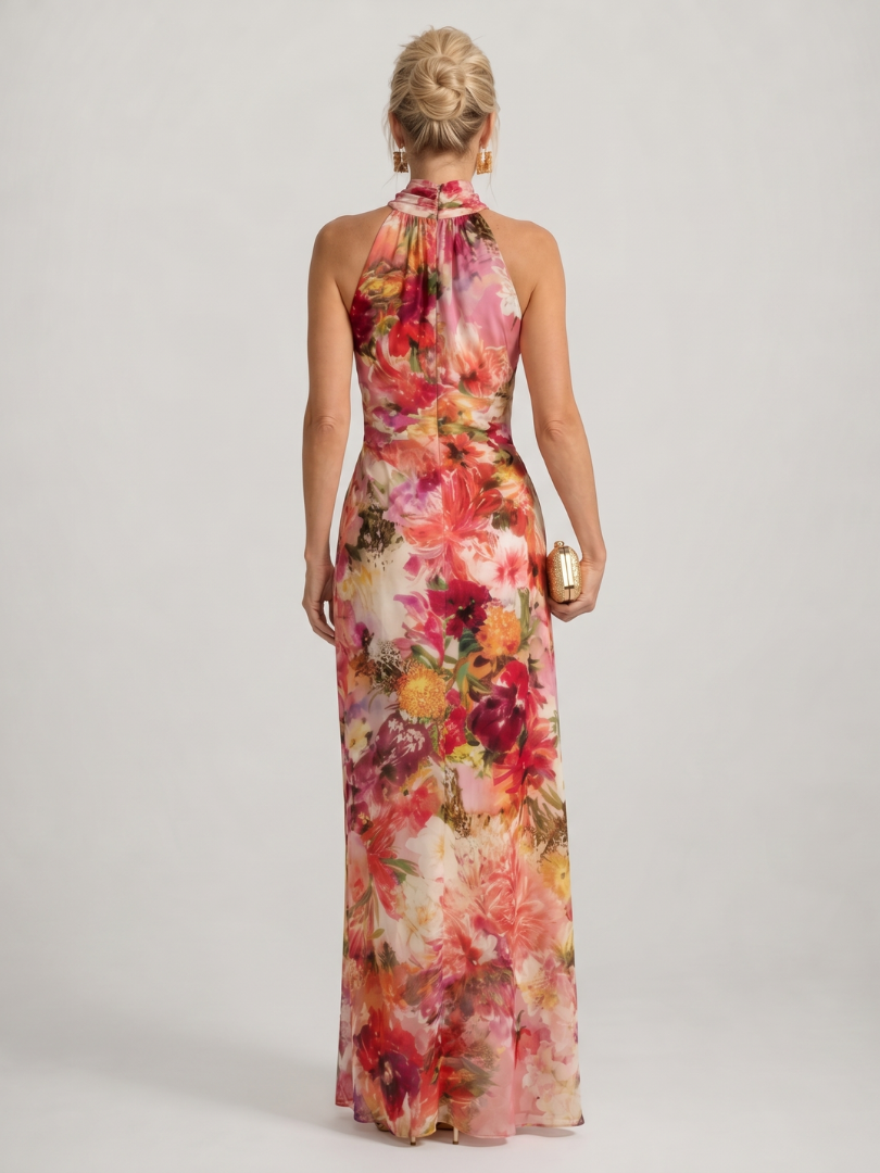 ELISABETTA | Floral Halter Maxi Dress