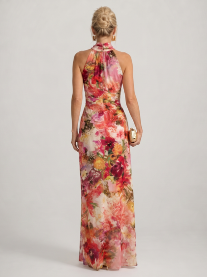 ELISABETTA | Floral Halter Maxi Dress