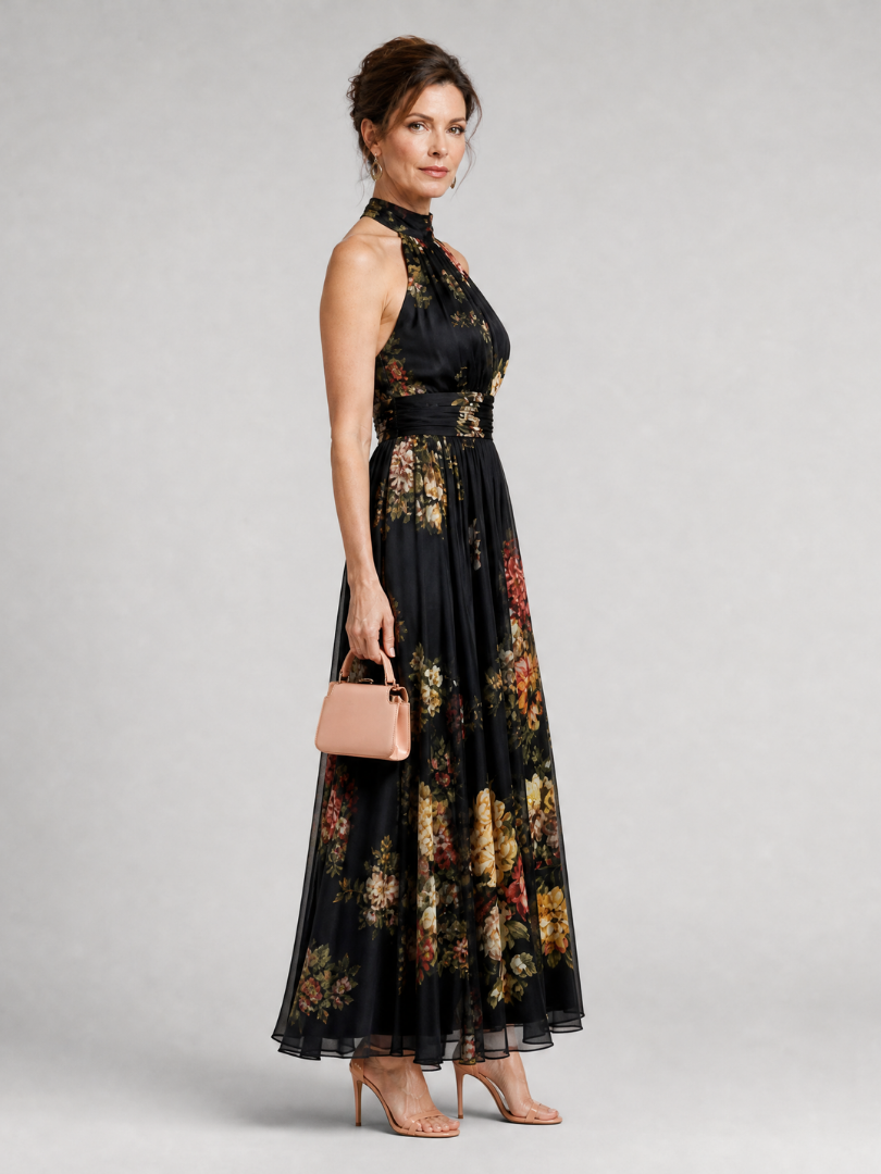 SIOR | Floral Halter Midi Dress