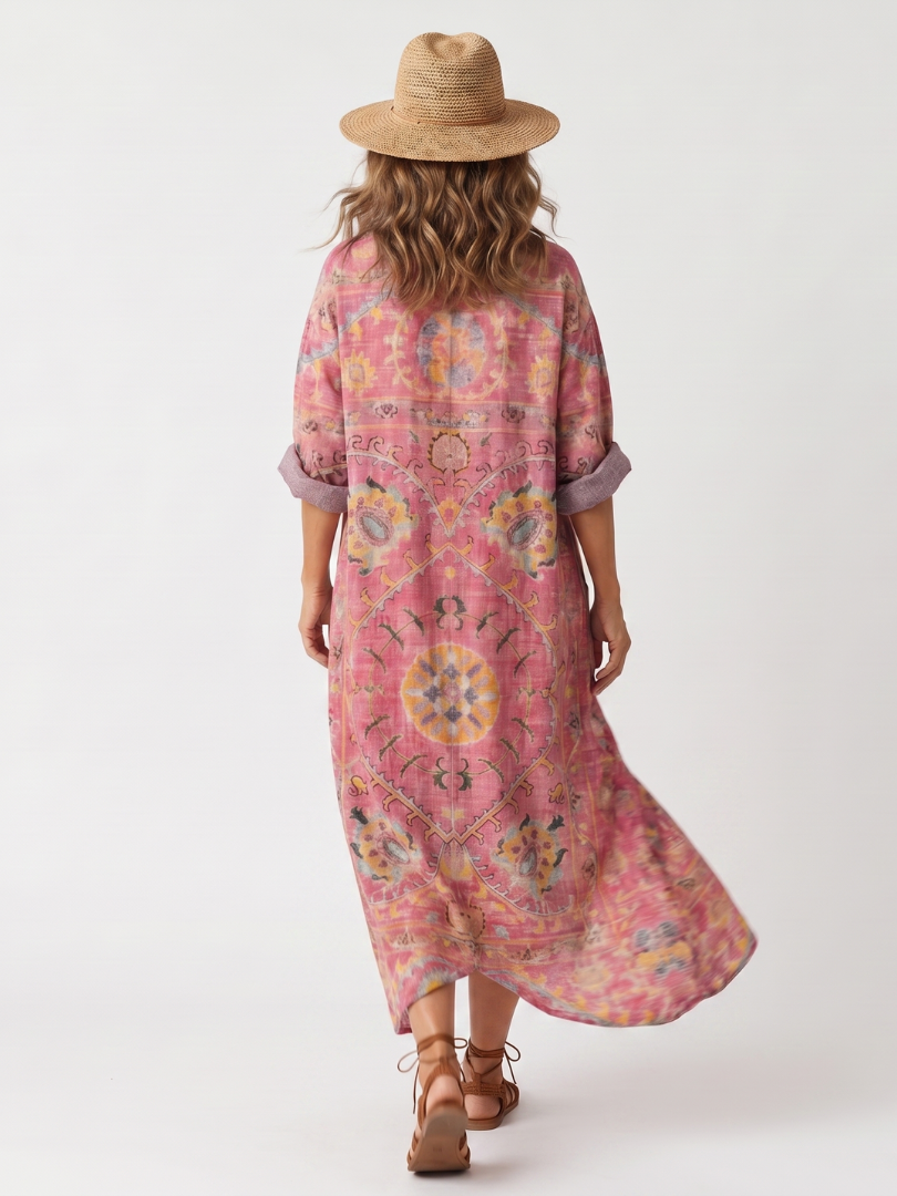 Tilda | Robe Midi Décontractée Imprimé Abstrait avec Poches