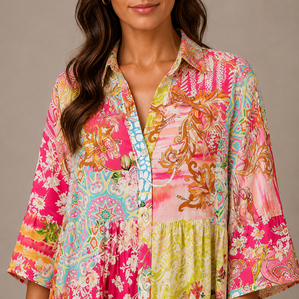 PHOEBE | Sweet Pink 3/4 Sleeve Mini Dress