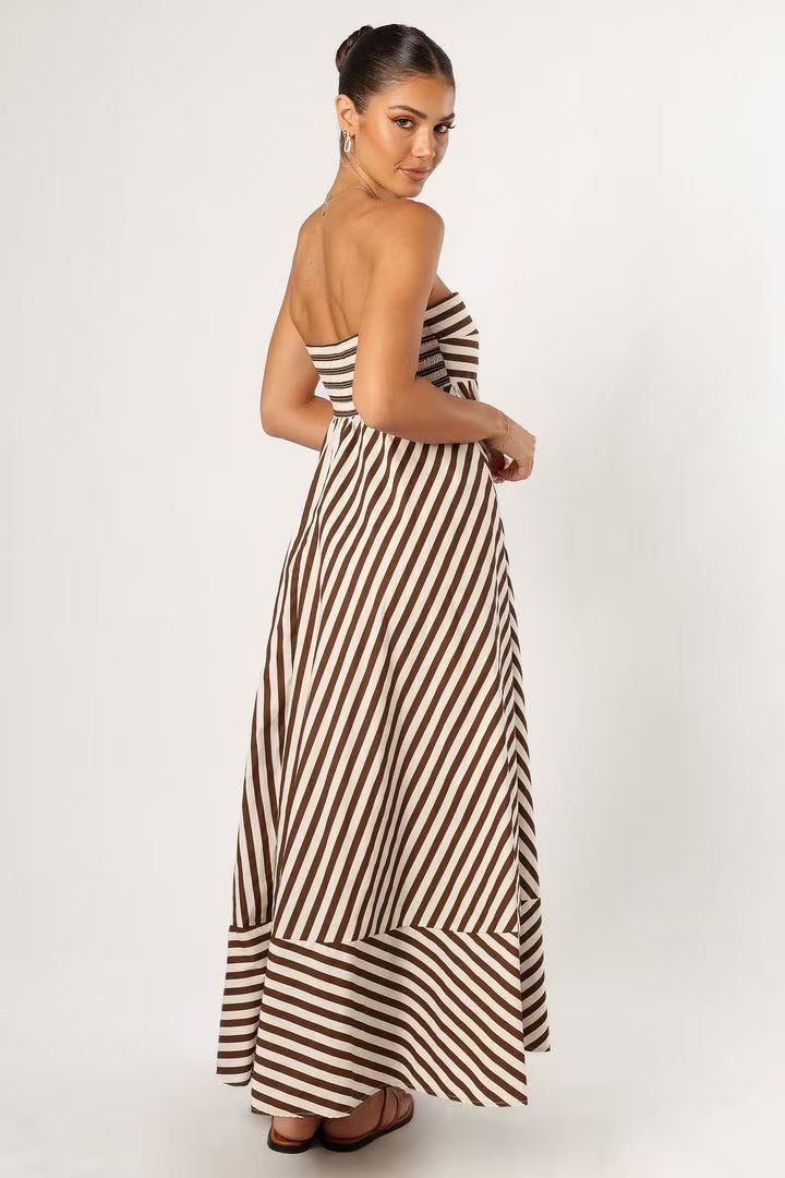 Verena | Striped Strapless Maxi Dress
