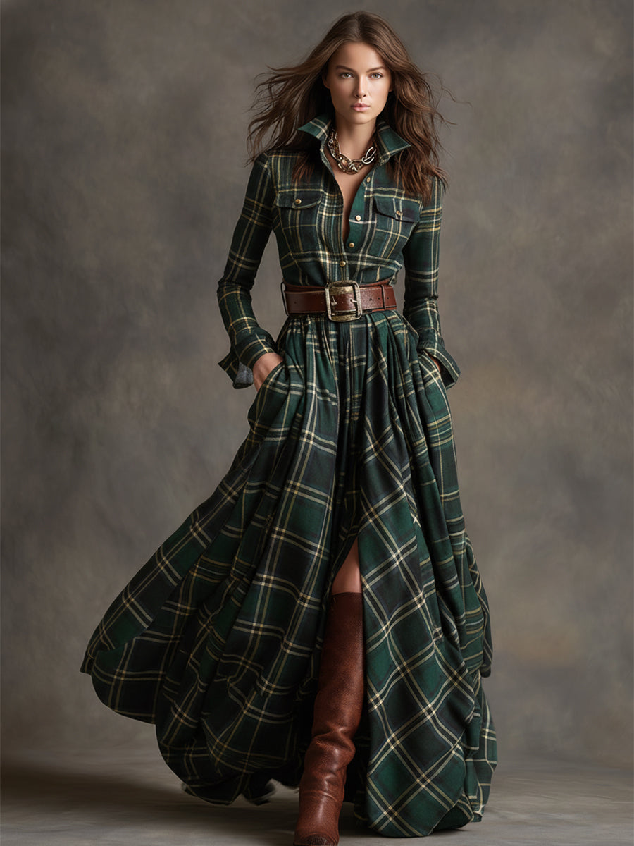 Elena | Plaid Shirt Dress
