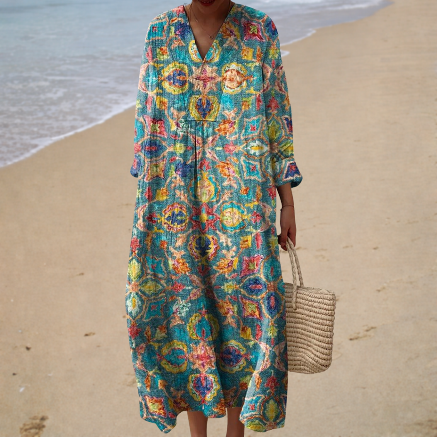 Sophie | Bohemian Print Maxi Dress - women's dress