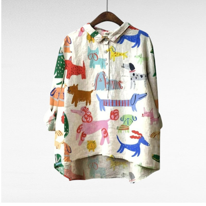 Lison | Playful Animal-Print Blouse