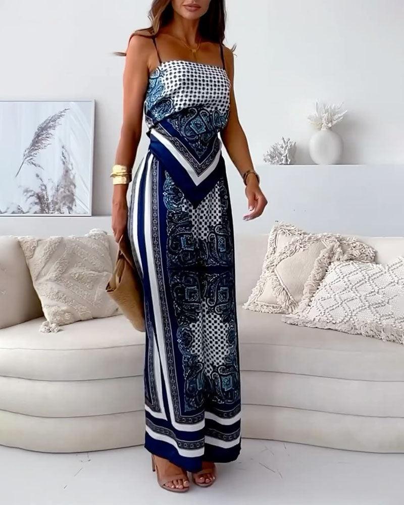 Helen | Lace-Up Vest & Pants Two-Piece Set