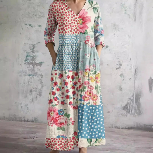 Rhonda | Patchwork Floral Summer Dress