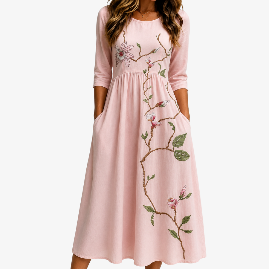 Blush Magnolia Garden Midi Dress - women's midi dress