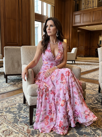 NORI | Floral Halter Maxi Dress