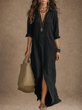 Celine | Relaxed Button Maxi Dress