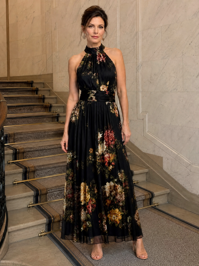 SIOR | Floral Halter Midi Dress