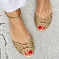 Isadora | Braided Gold Comfort Sandals