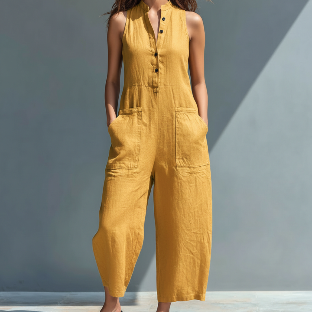 Cecelia™ | Sleeveless Mandarin Jumpsuit
