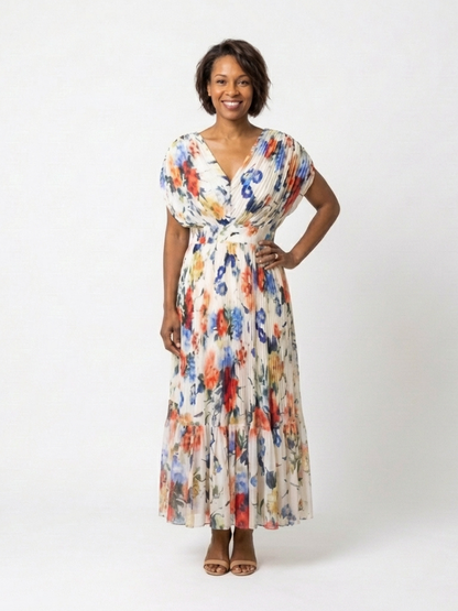 Savannah | Sleeveless Pleated Midi Dress