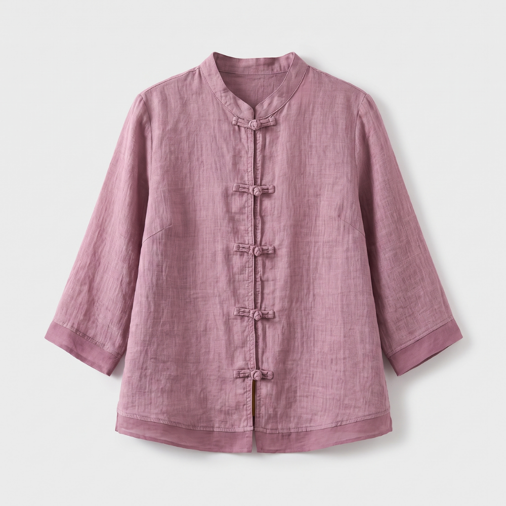 Gerda | Frog Button Casual Blouse