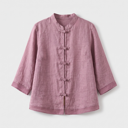 Gerda | Frog Button Casual Blouse