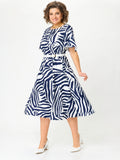 Serena | Waist-Defining Printed Midi Dress