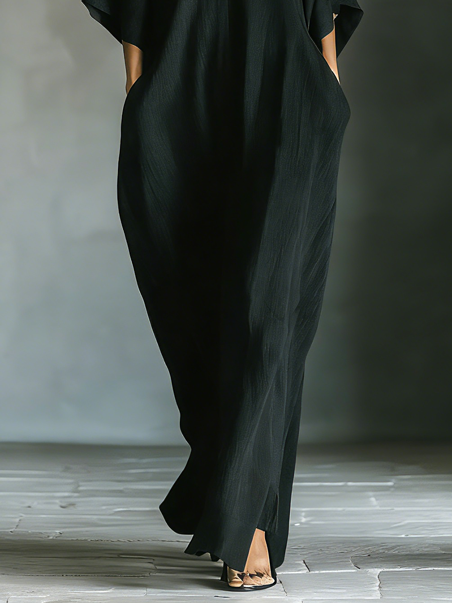 Costanza | V-neck Maxi Black Dress