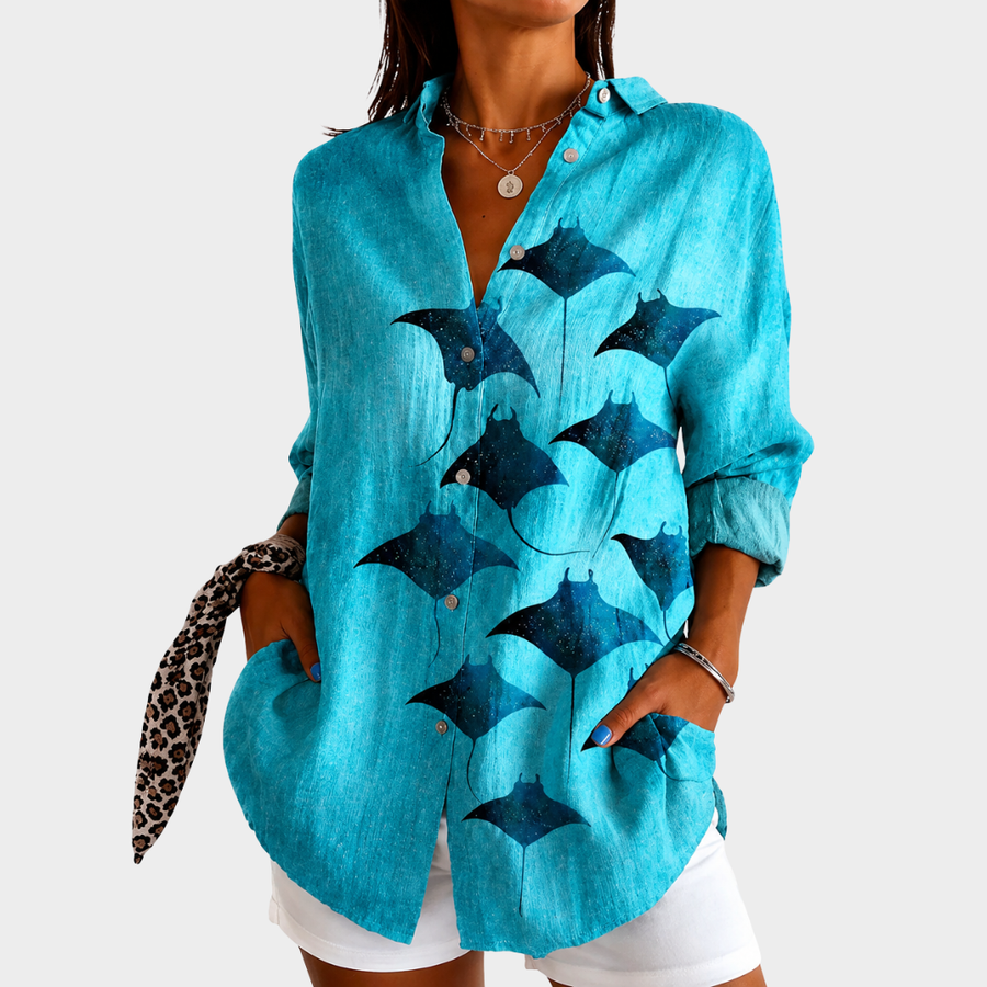 Peggy | Artistic Ray Print Shirt