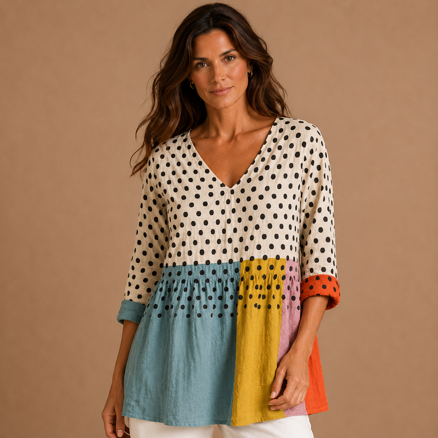 VALERIE | Long Blouse with V-Neck