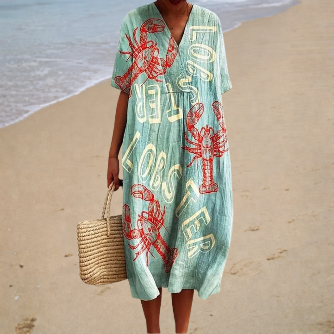 Océane | Maxi Dress Print Homard - women's dress