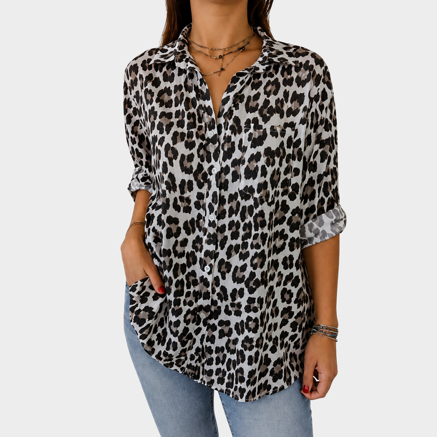 Catherine | Chic Animal Print Blouse