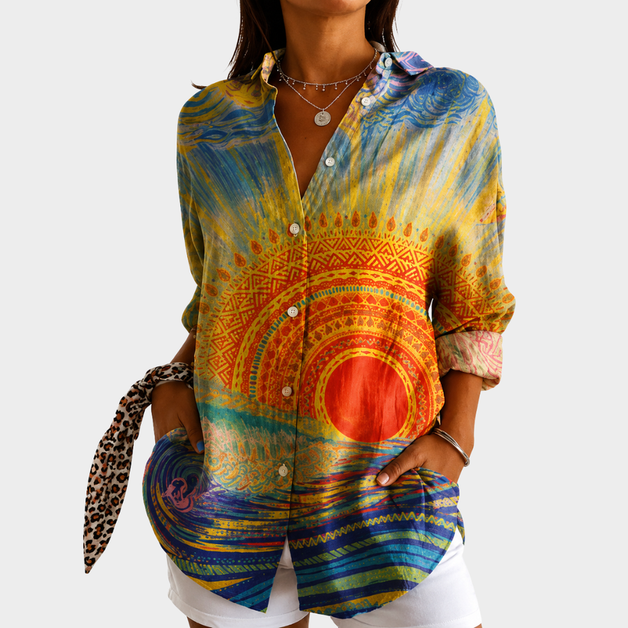 Phyllis | Ocean Sunset Blouse