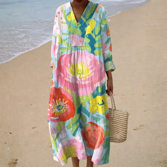 Élise | Bohemian Floral Maxi Dress - women's dress