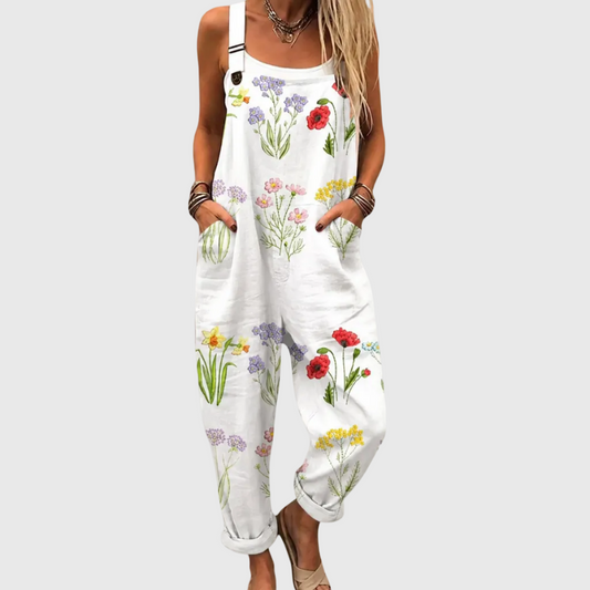 Comfortable Printed Overalls