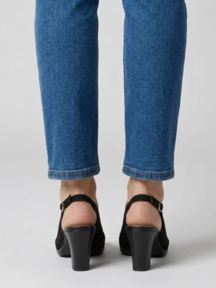 Heather | Elegant Rhinestone Peep Toe Slingback Heels