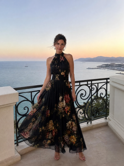 SIOR | Floral Halter Midi Dress
