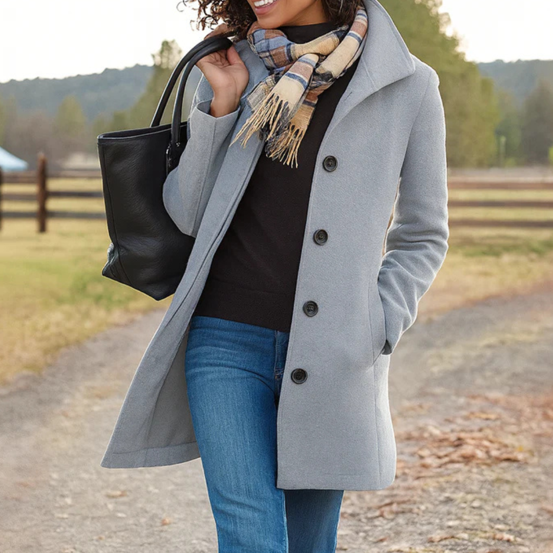 Evanna | Classic Button-Front Longline Coat