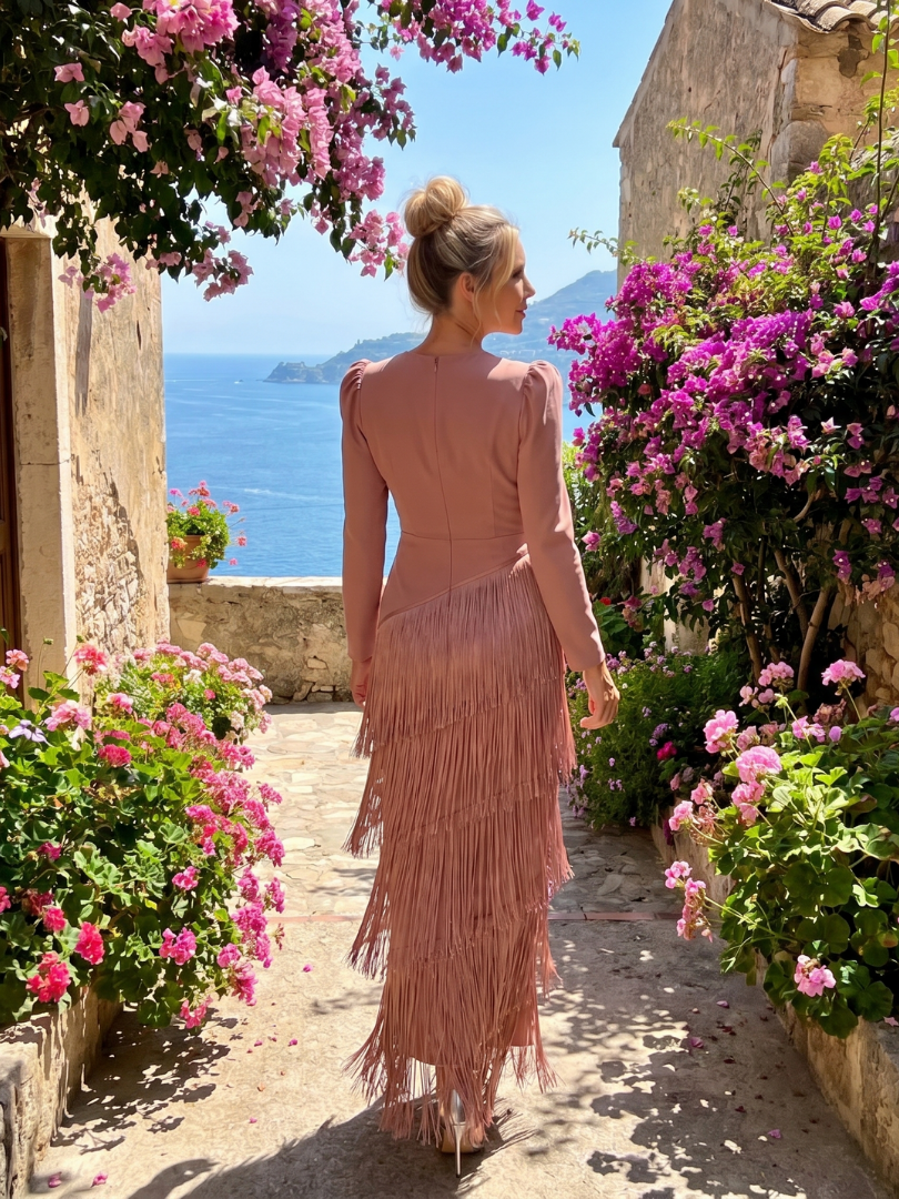 GENEVIEVE | Fringe Midi Dress