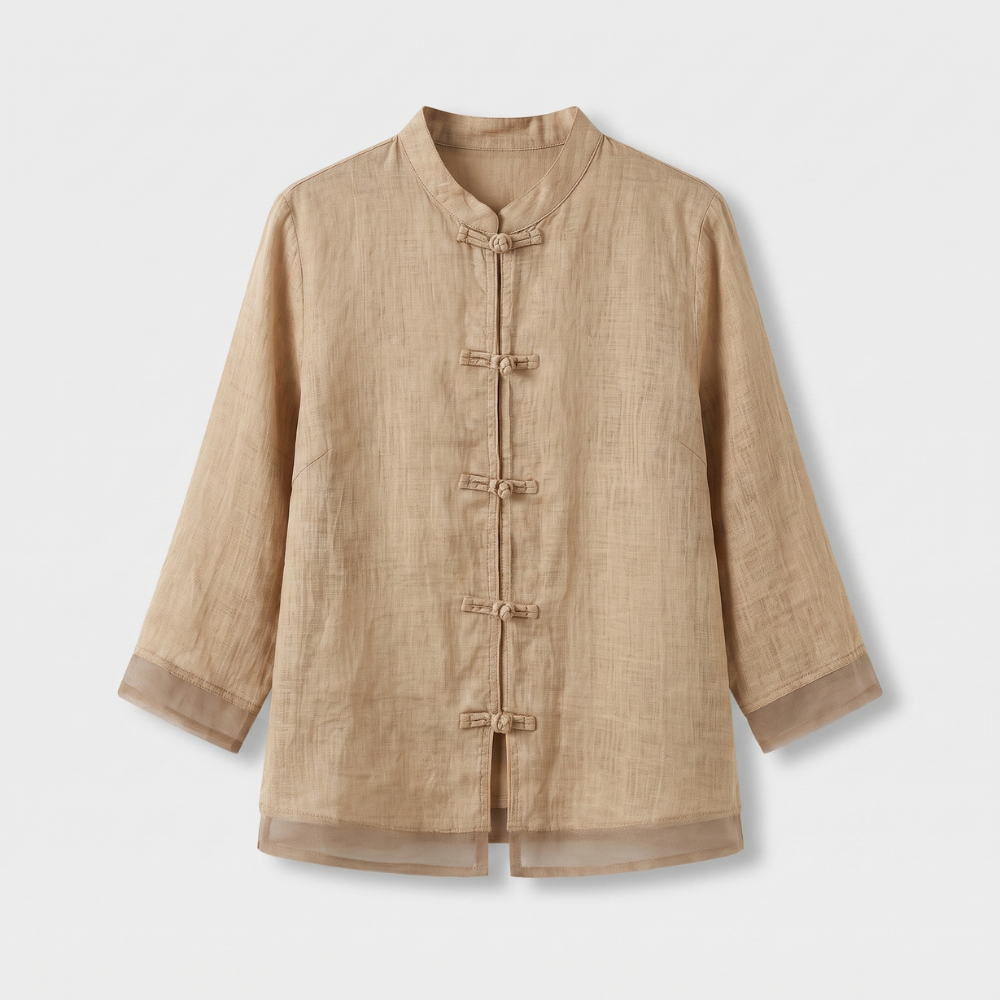 Gerda | Frog Button Casual Blouse