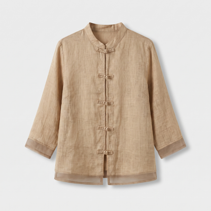 Gerda | Frog Button Casual Blouse