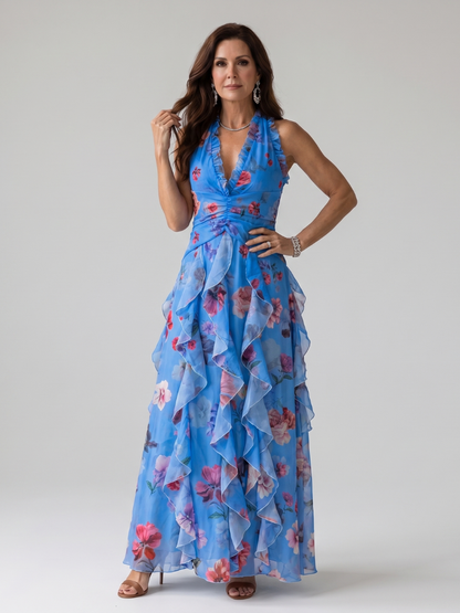 NORI | Floral Halter Maxi Dress