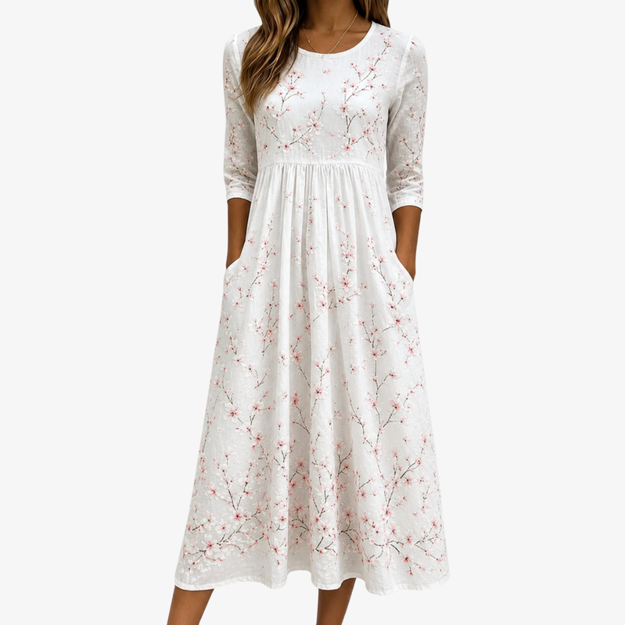 Everyday Cherry Blossom Grace Midi Dress - women's midi dress