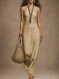 Avelina | Voluminous Halter Maxi Dress