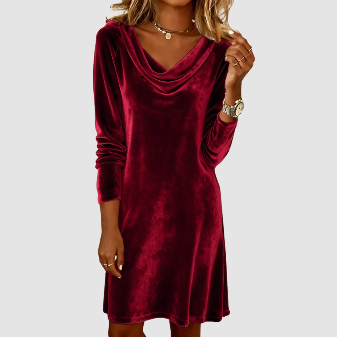 Misty | Long Sleeve Velvet Dress