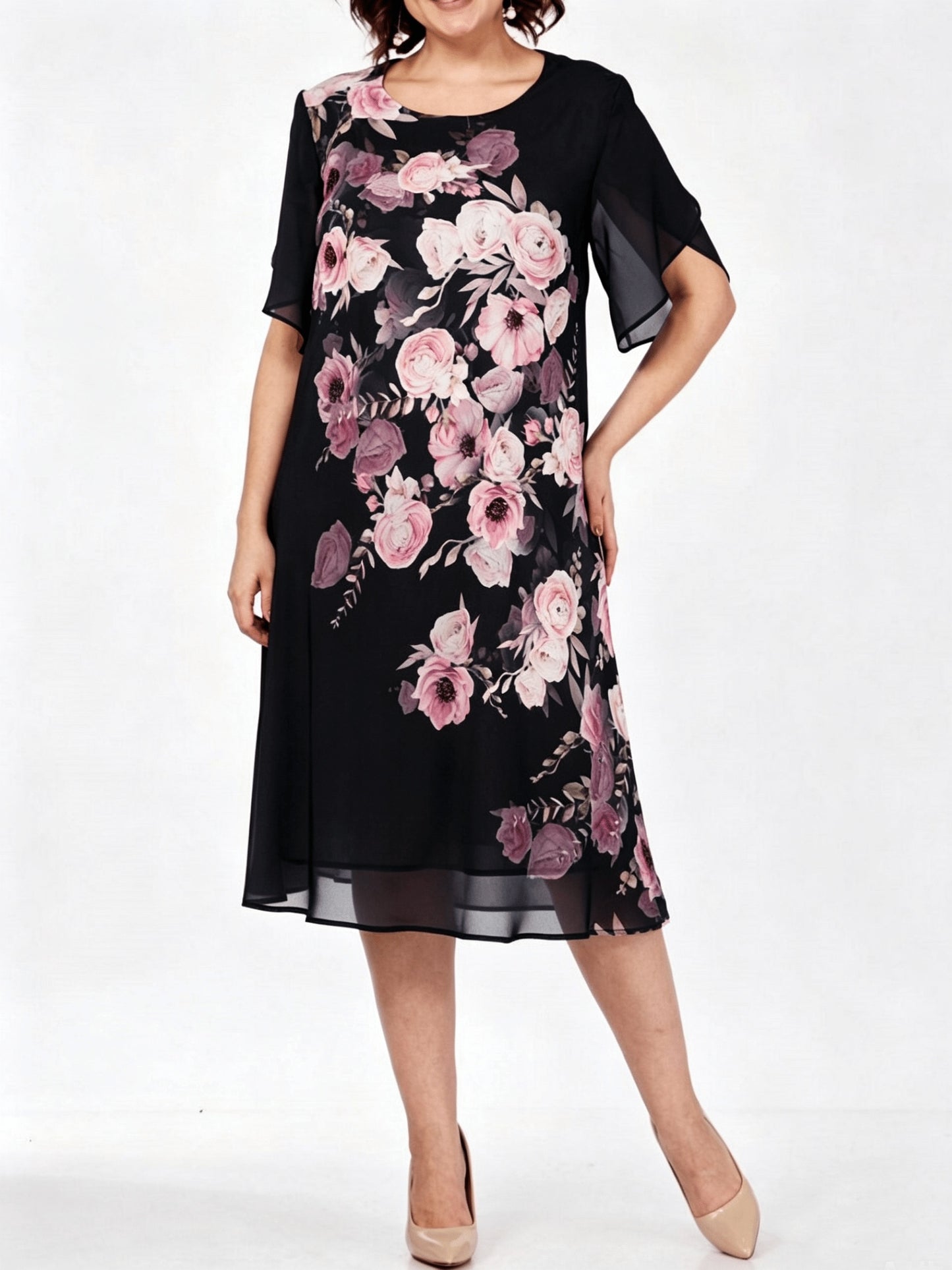 Celeste | Romantic Chiffon Midi Dress